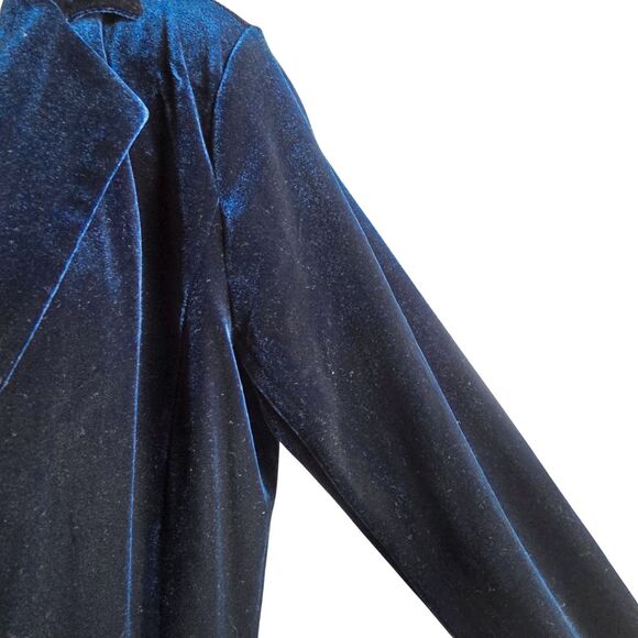 TAHARI Navy Blue Velvet Blazer Jacket | Single Button Formal Office Small (S) - Picture 4 of 13
